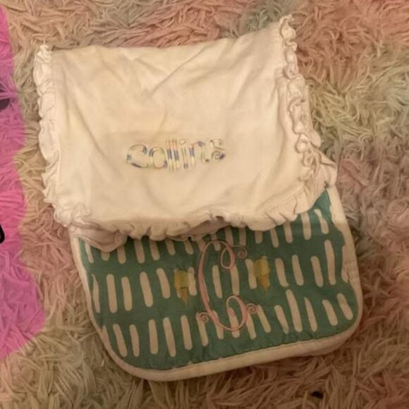 "Collins" and "C" Burp Cloths - Picture 1 of 1